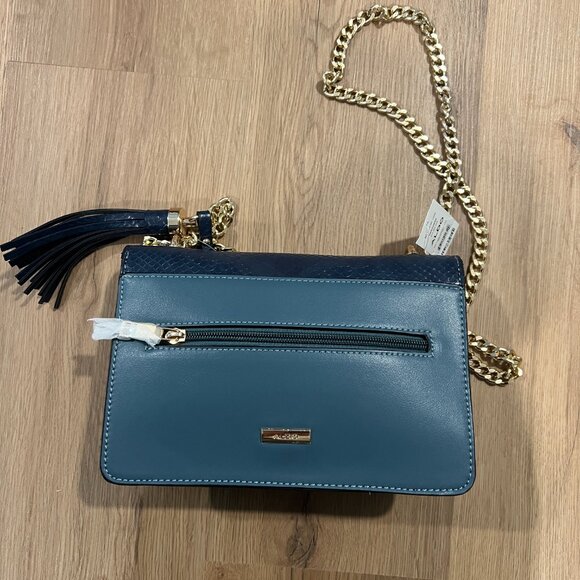 NWT Aldo Cross Body Chain Strap Bag Blue - Picture 8 of 8